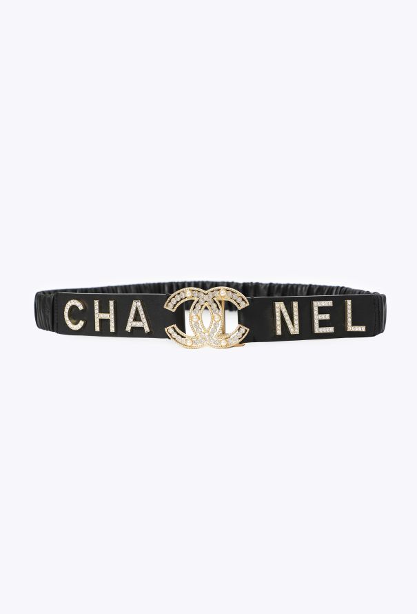 Chanel Strass Logo Leather Belt, S/S 2019 - 1