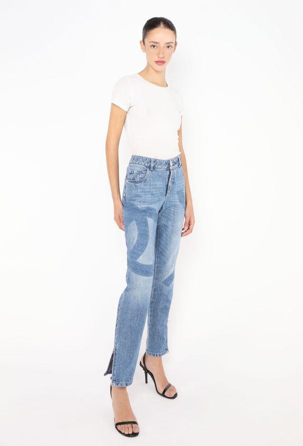Chanel Tapered Tonal 'CC' Jeans - 2