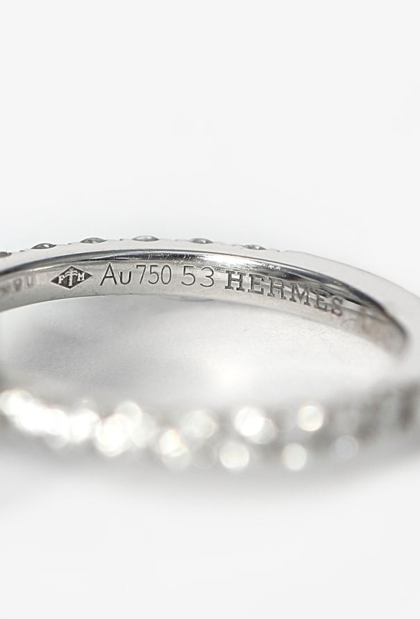 Hermès 18K White Gold & Diamond Finesse Ring - 5