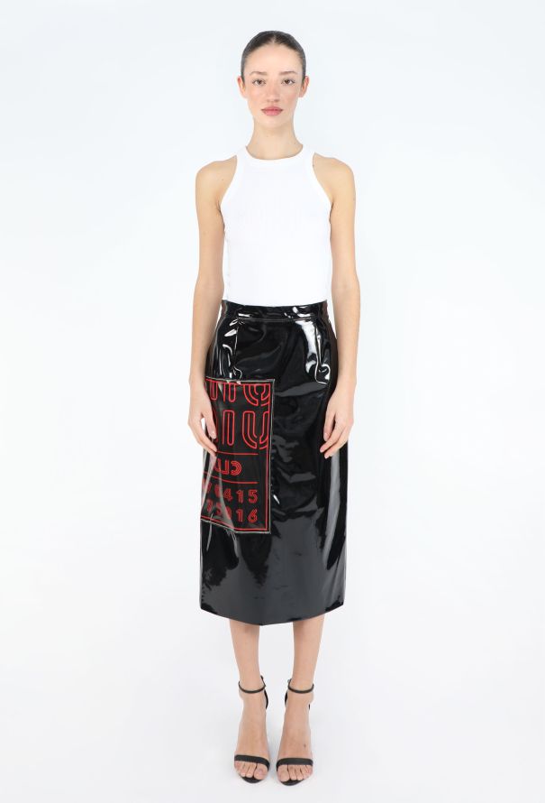 Miu Miu Resort 2016 Retro Patent Skirt - 1
