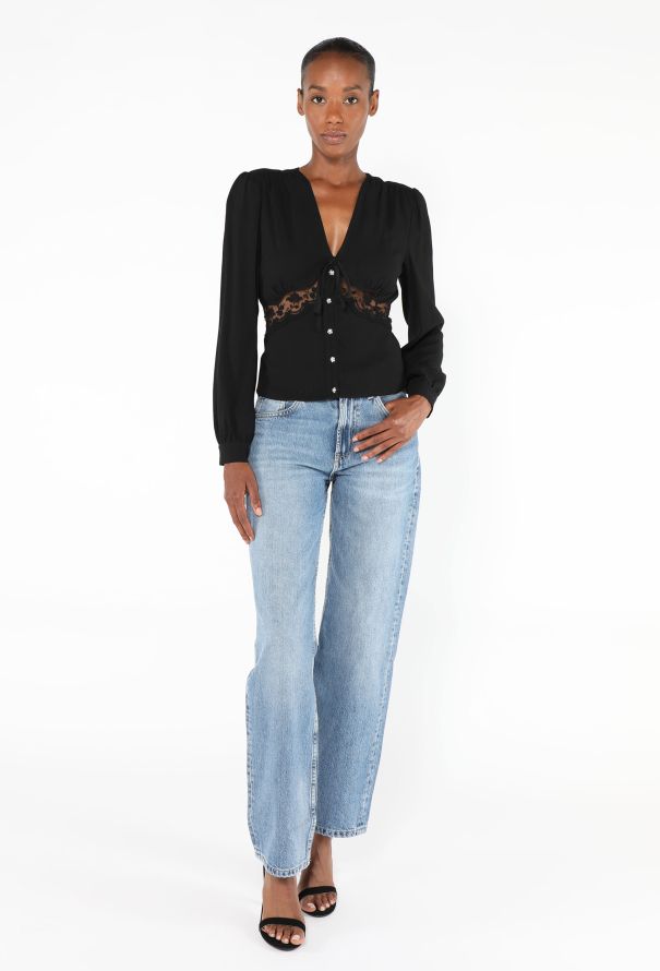 Miu Miu Embellished Lace Blouse - 3