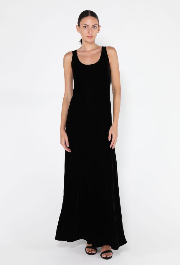Calvin Klein Velvet Sheath Gown, 1990s - 2