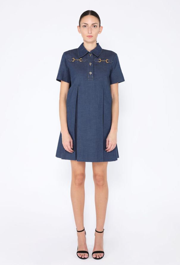 Gucci 2022 Denim Horsebit Mini Dress - 2