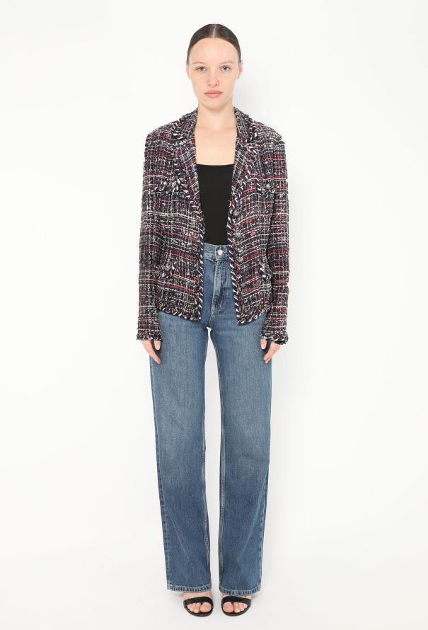 Chanel F/W 2008 Frayed Tweed Belted Jacket - 3 Chanel F/W 2008 Frayed Tweed Belted Jacket - 3