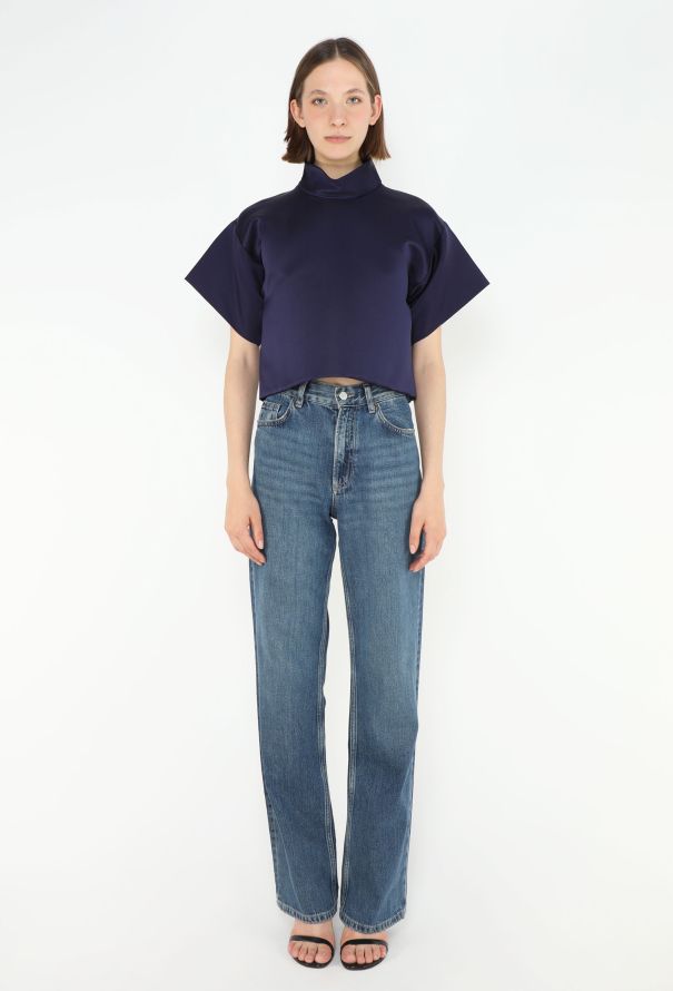 Céline F/W 2013 Cropped Silk Top - 3 Céline F/W 2013 Cropped Silk Top - 3