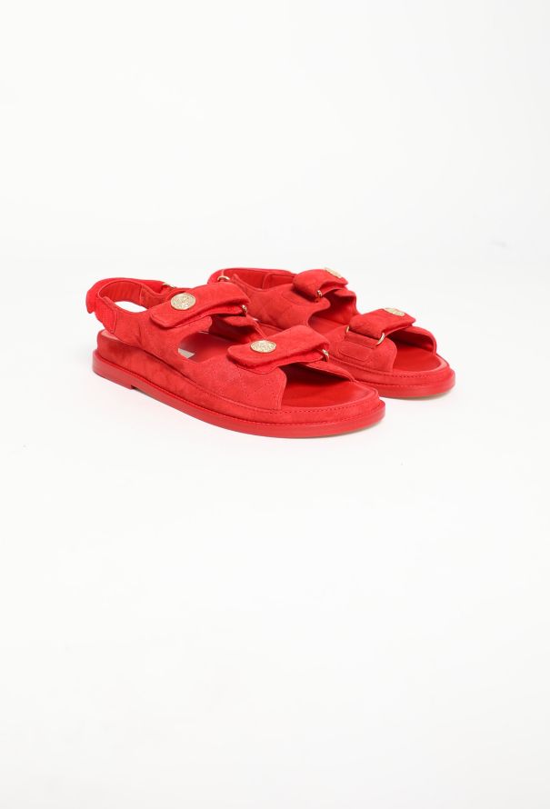 Chanel 2022 Suede 'CC' Dad Sandals - 3 Chanel 2022 Suede 'CC' Dad Sandals - 3