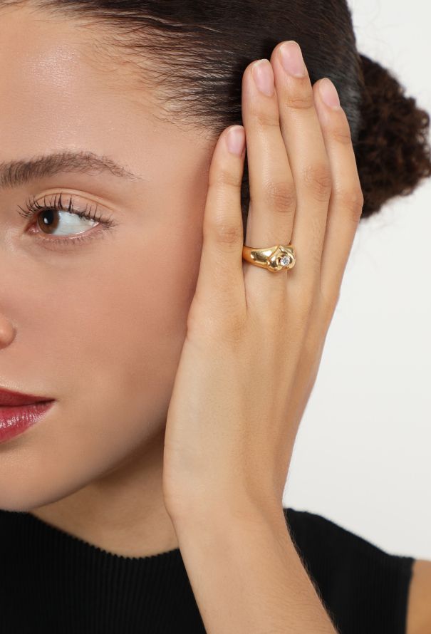 Van Cleef & Arpels 18K Yellow Gold & Diamond Heart Ring - 2