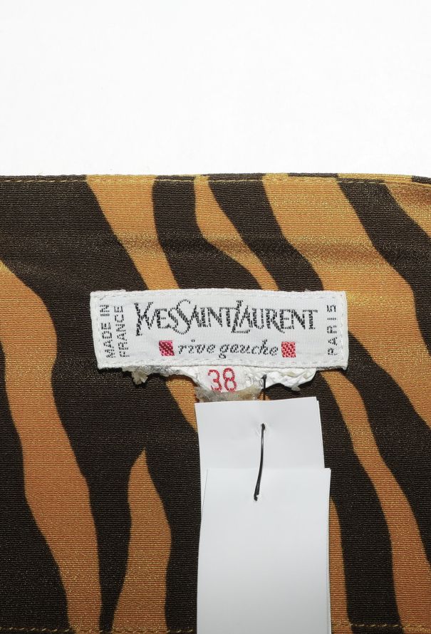 Saint Laurent Collector S/S 1989 Plunging Tiger Gown - 7