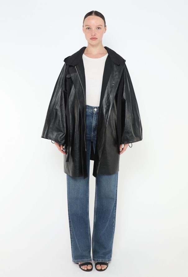 2018 Hooded Leather Parka