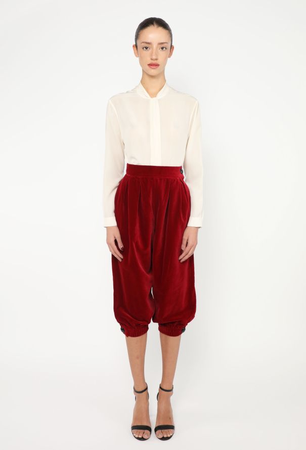 Saint Laurent F/W 1991 Pleated Velvet Culottes - 4 Saint Laurent F/W 1991 Pleated Velvet Culottes - 4