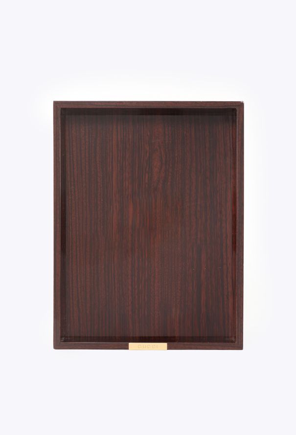 Gucci Vintage Lacquered Oak Deco Tray - 1
