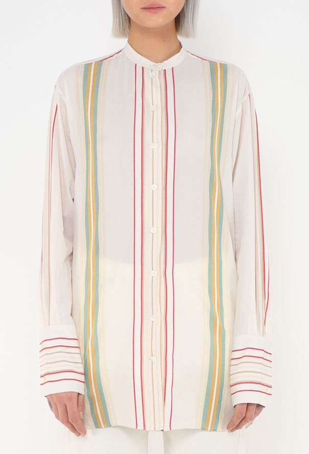 Céline Striped Cotton Tunic Top - 2