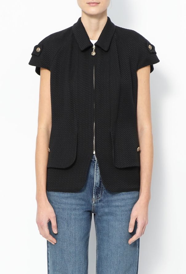 Chanel 2007 Embossed 'CC' Tweed Vest - 1