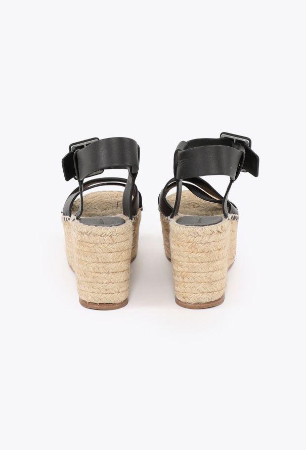 Céline Leather Espadrille Platforms - 4