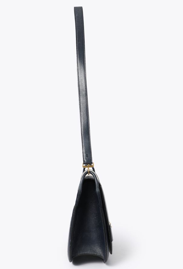 Hermès RARE '70s Toile H & Navy Box Malle Poste Bag - 4