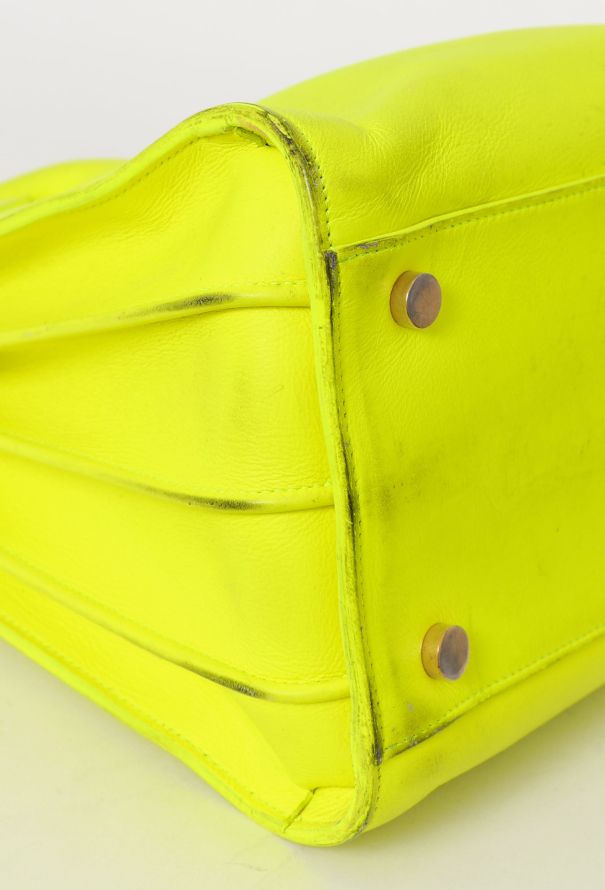 Saint Laurent Neon Yellow Small Sac de Jour - 11