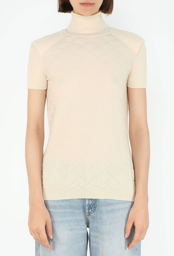 Chanel Cashmere Lattice Knit Turtleneck - 1