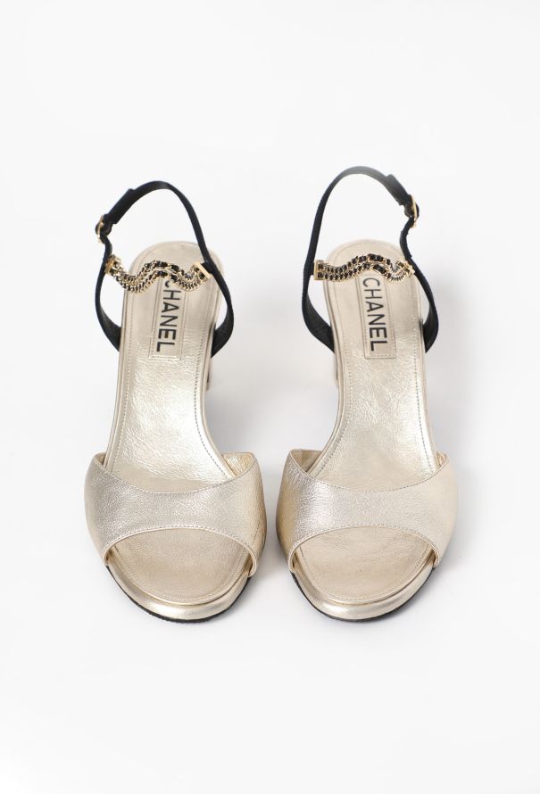 Chanel Metallic Chainlink Sandals, 2023 - 3