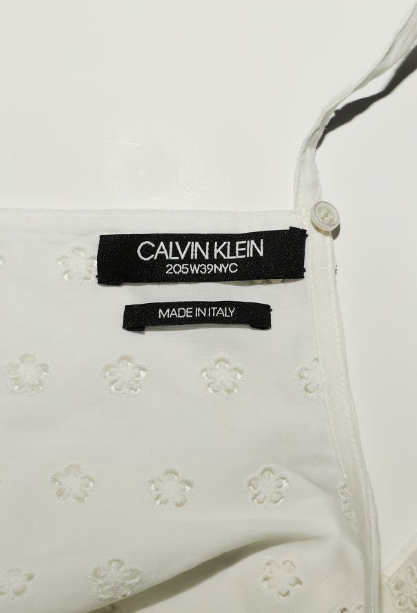 Calvin Klein Open-Back Cotton Eyelet Dress - 6