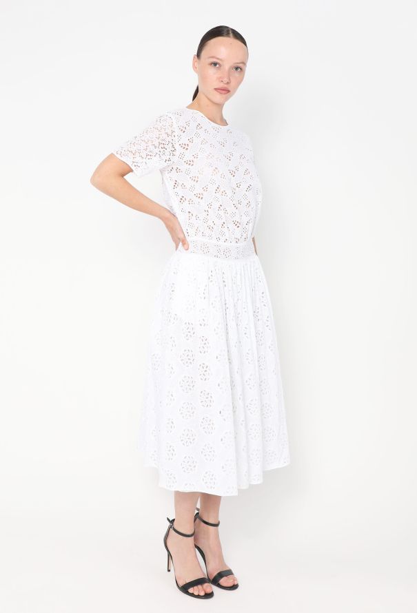 Valentino Floral Cotton Eyelet Dress - 2 Valentino Floral Cotton Eyelet Dress - 2