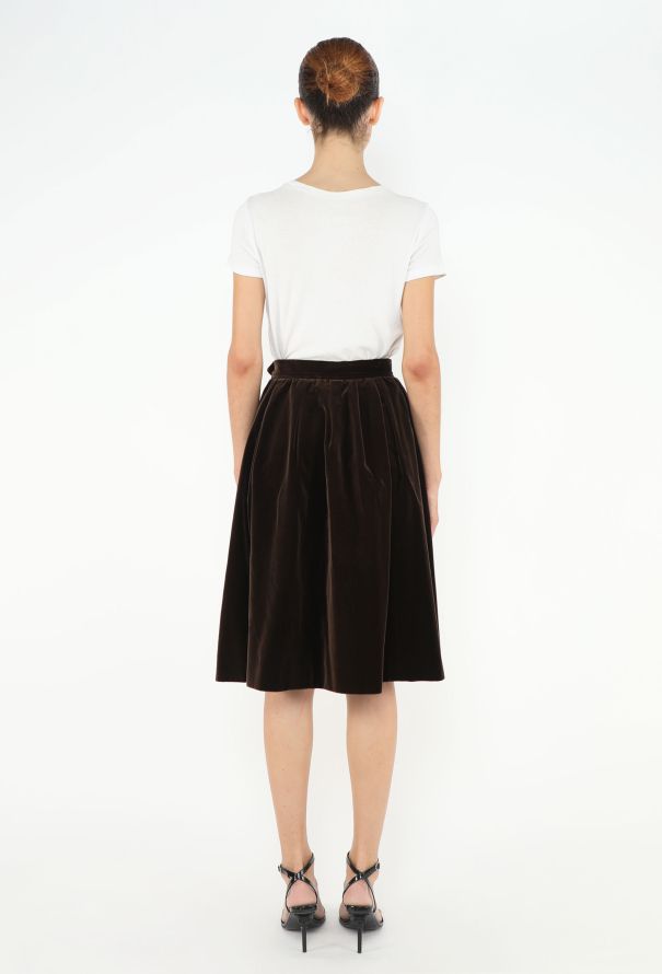 Saint Laurent '70s Velvet Pleated Skirt - 4