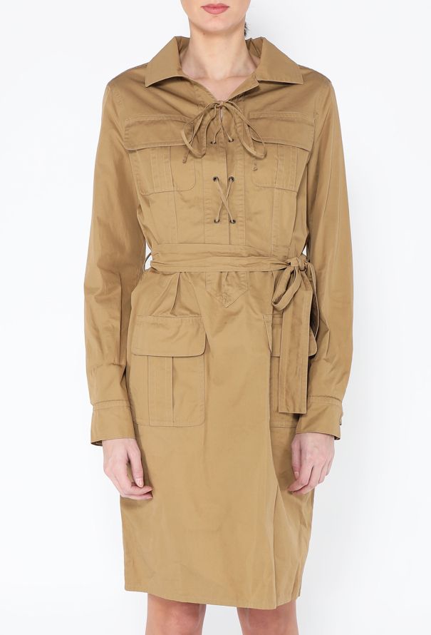 Saint Laurent Belted Gabardine Safari Dress - 2