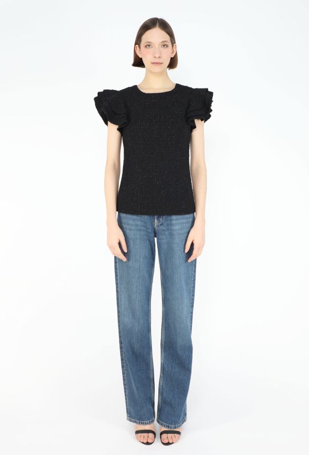Chanel 2010 Ruffled Tweed Top - 3