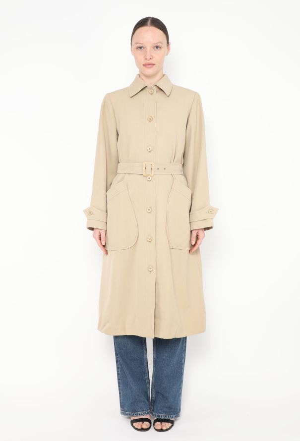 Saint Laurent Early '70s Belted Gabardine Trench - 1