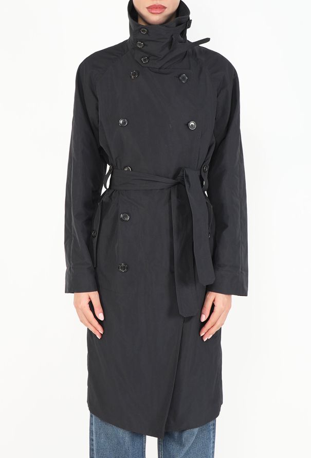 Saint Laurent High-Collar Belted Trench Coat - 5