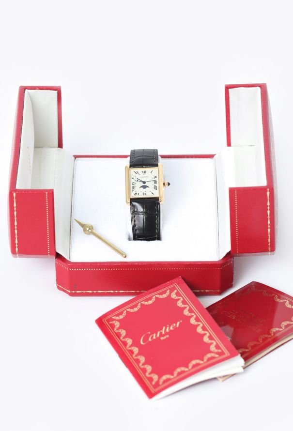Cartier '90s 18k Yellow Gold Tank Louis Moonphase Watch - 5