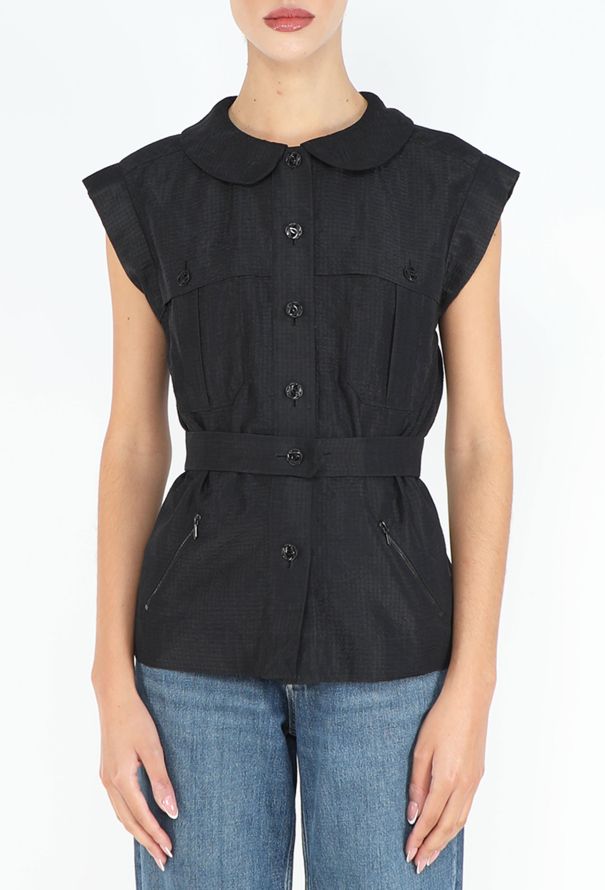 Chanel Early 2000s Belted  'CC' Blouse - 3