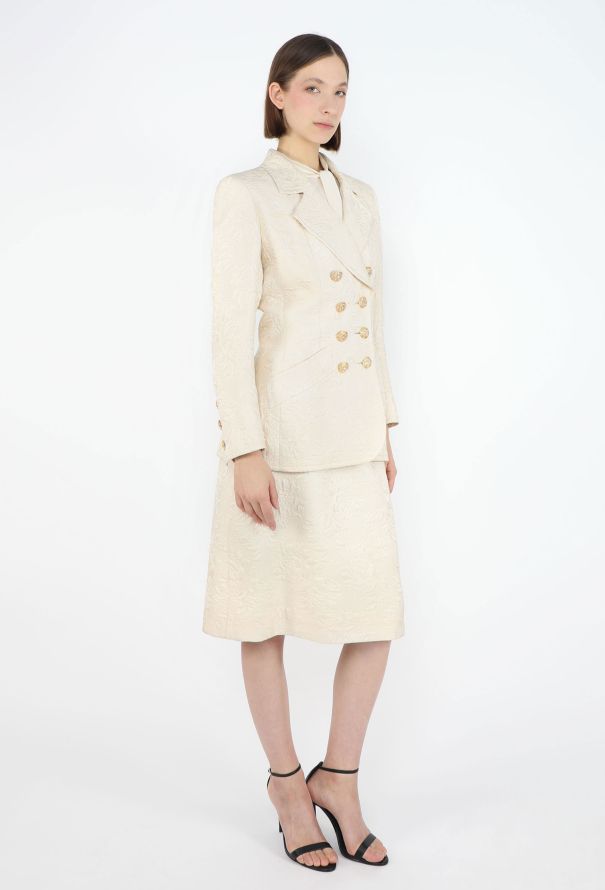 Saint Laurent Haute Couture '90s Jacquard Belted Ensemble - 6