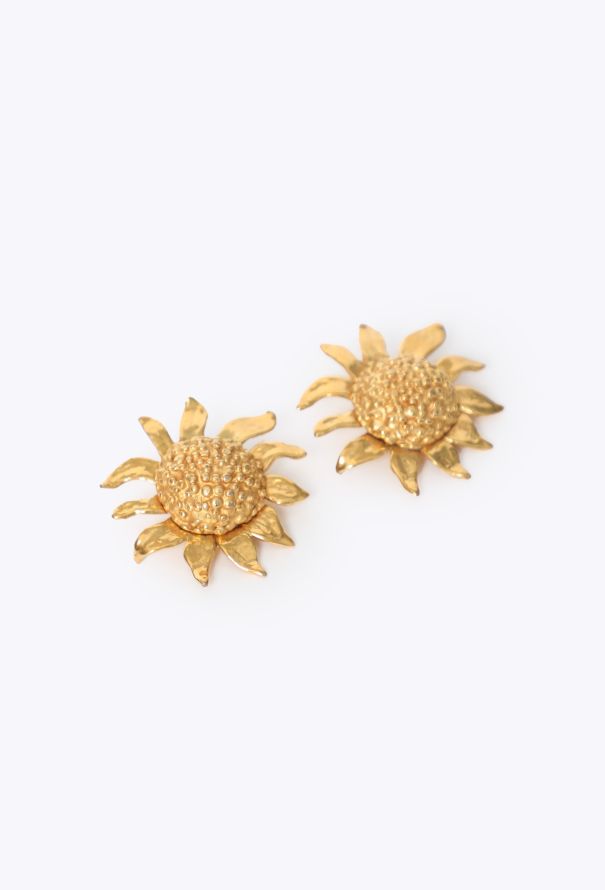 Saint Laurent 1988 Goossens' Sunflower Clip Earrings - 3