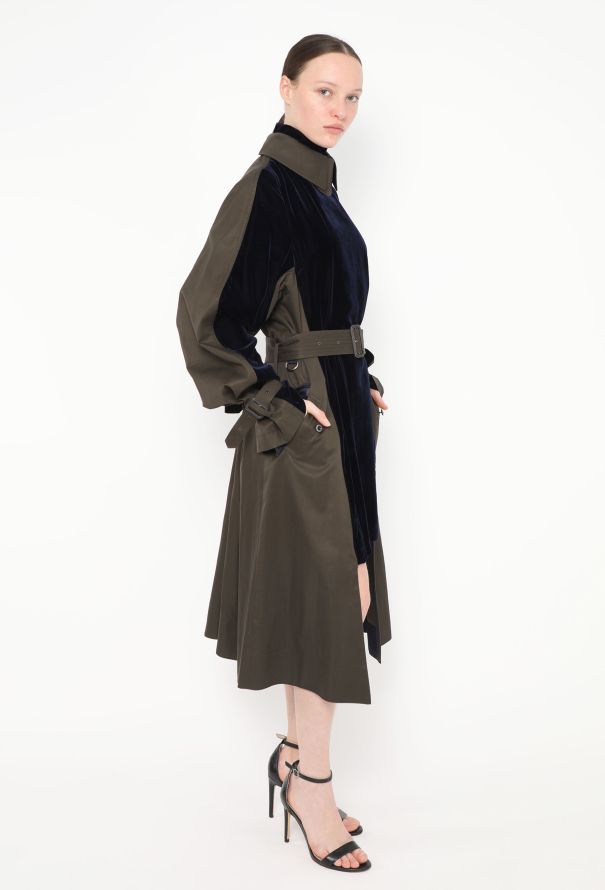 Sacai F/W 2021 Belted Velvet Trench Dress - 4 Sacai F/W 2021 Belted Velvet Trench Dress - 4