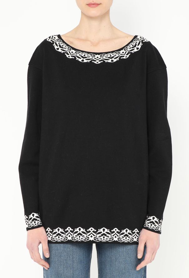 Alaïa S/S 1992 Graphic Trim Sweater - 1