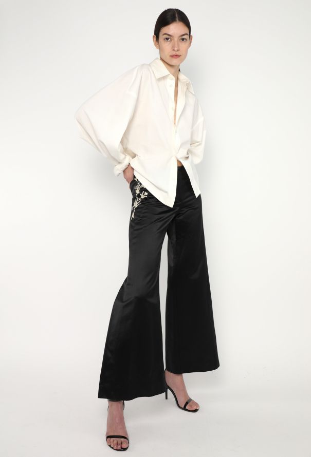 Alexander McQueen F/W 2006 Embroidered Silk Palazzo Pants - 1