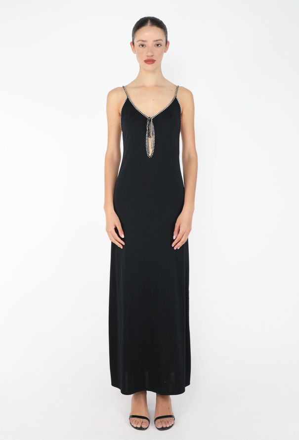 Azzaro 1975 Strass Trim Jersey Gown - 1