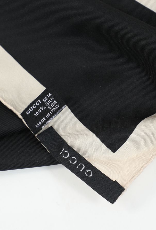 Gucci Bicolor Silk Logo Scarf, 1990s - 5