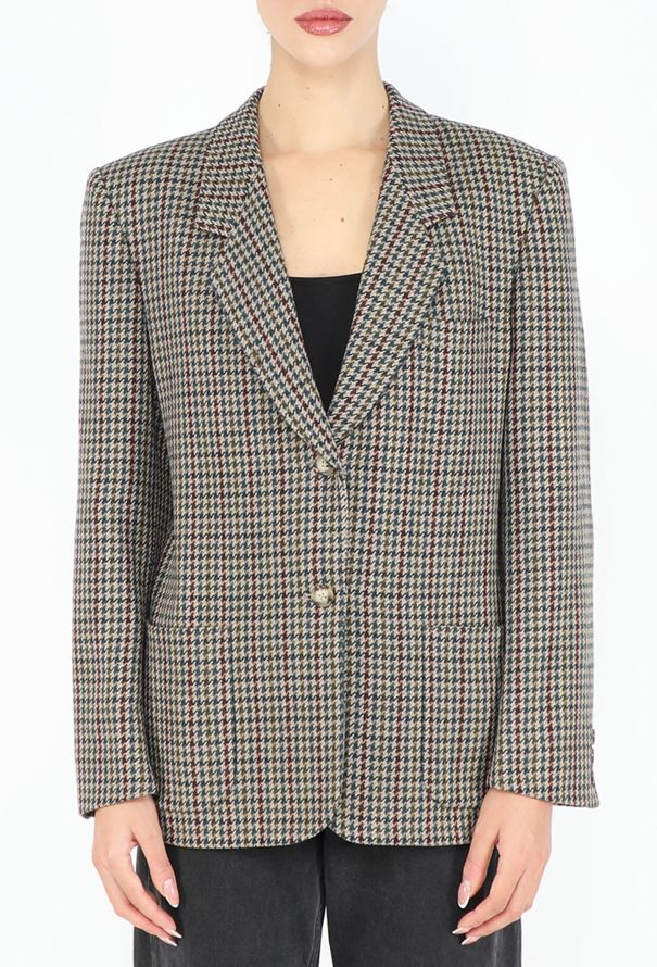 Burberry '70s Houndstooth Wool Blazer - 2