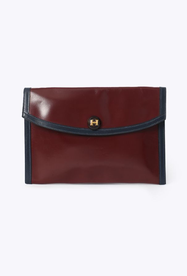 Hermès Vintage Bicolor Box Rio Clutch - 1