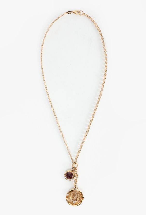 Modern Fine Jewelry FoundRae 18K Yellow Gold, Diamond & Garnet Belcher Necklace - 1