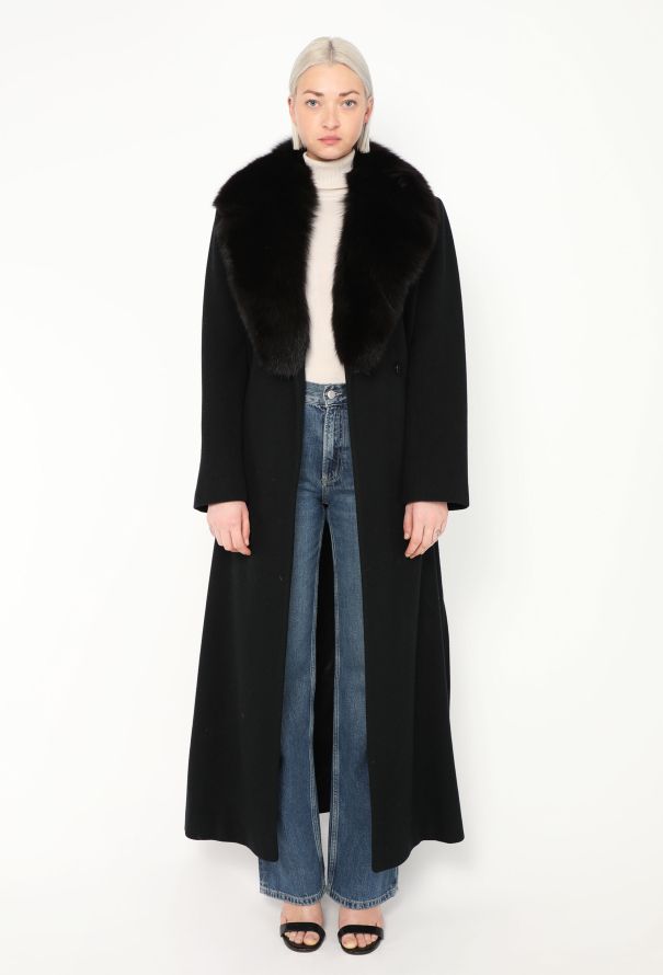 Jean Paul Gaultier Early '90s Belted Fox Fur Trim Coat - 3