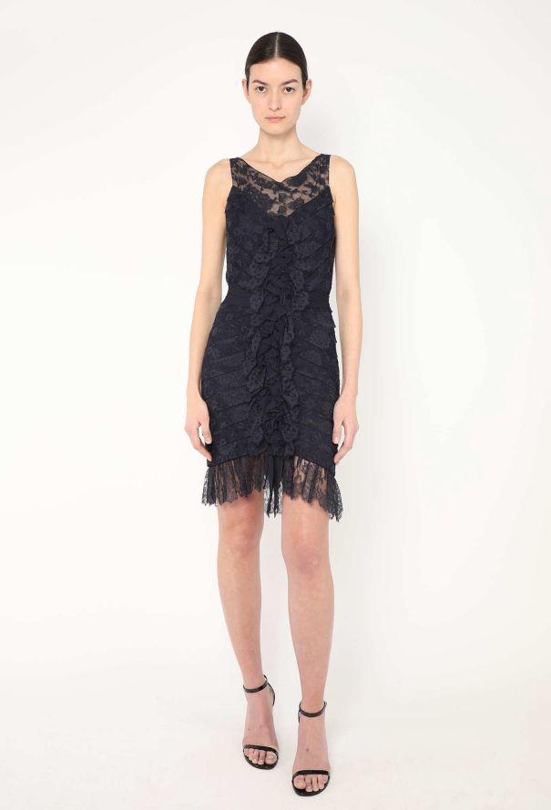 Chanel F/W 2008 Ruffled Lace Dress - 1