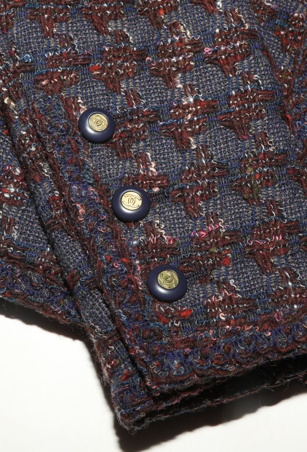 Chanel 1994 Houndstooth Tweed Skirt Ensemble - 8