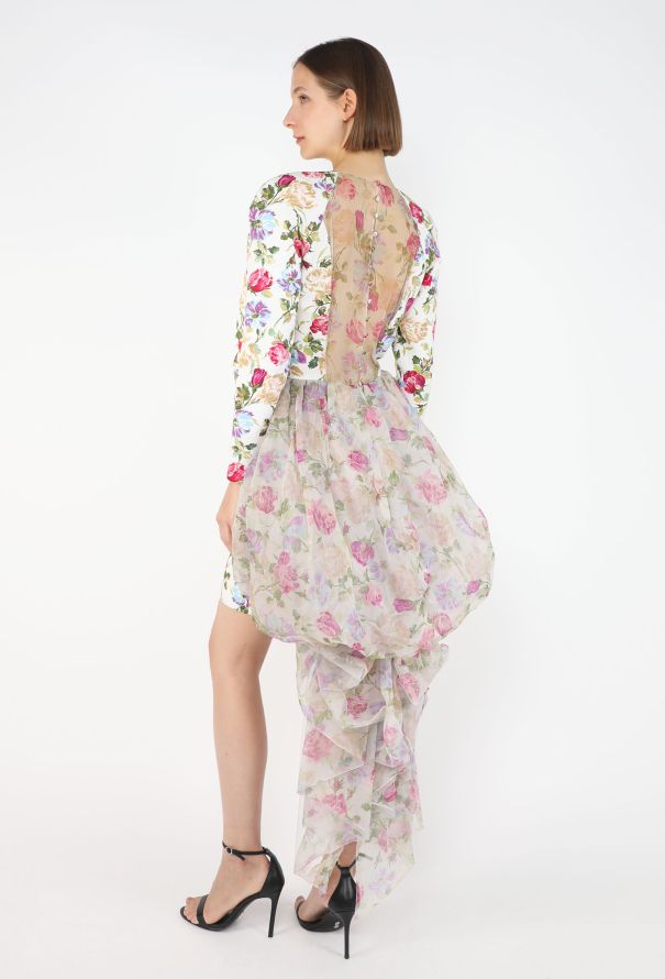 Azzaro Vintage Floral Chiffon Cocktail Dress - 5