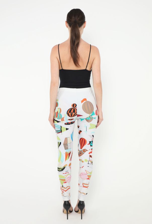 Hermès Vintage 'Les Folies du Ciel' Printed Leggings - 3 Hermès Vintage 'Les Folies du Ciel' Printed Leggings - 3