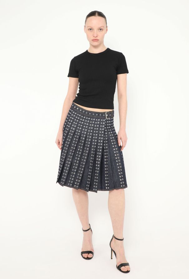 Dior Pre-Fall 2022 Eyelet Denim Skirt - 1