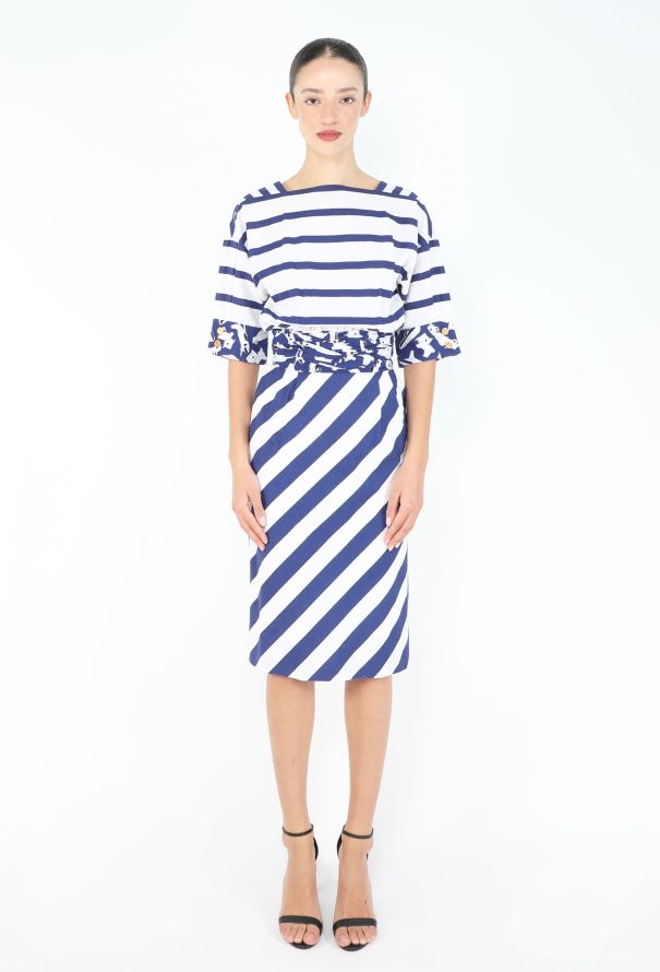 Chanel Late '80s Cinched Marinière Dress - 3