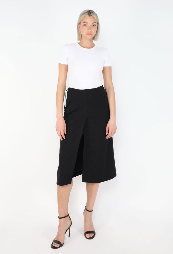Prada Leather Trim Slit Skirt, F/W 1998 - 1