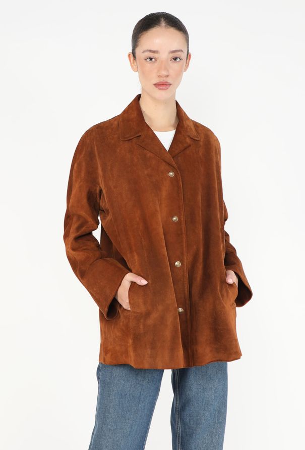 Hermès Vintage Notched Suede Jacket - 4